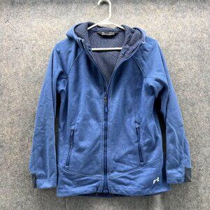 Under Armor Sweater Women Small Ladie Full Zip Coldgear Hooded Jacket Sweatshirt